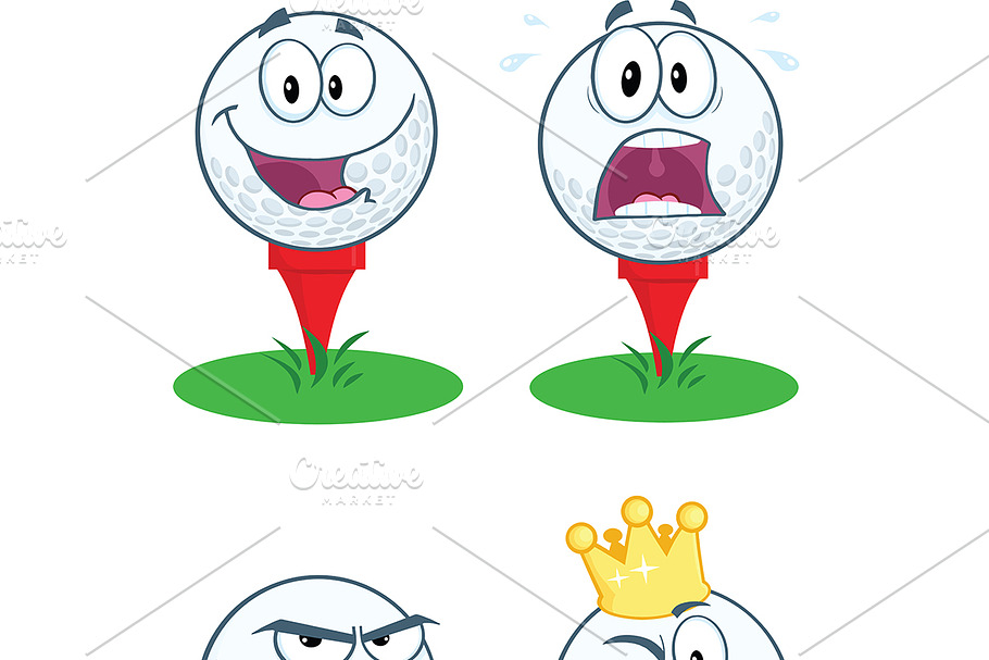 Golf Ball With Tee Collection in Illustrations - product preview 8