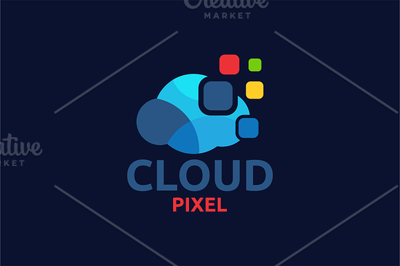 Cloud Pixel in Logo Templates - product preview 1