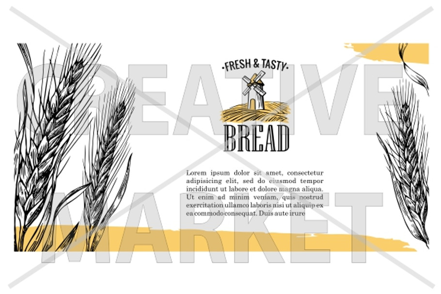 Flayer, logo for bakery in Illustrations - product preview 8