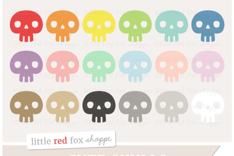 Cute Skull Clipart in Illustrations - product preview 8