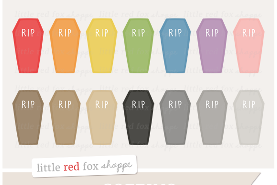 Coffin Clipart in Illustrations - product preview 8