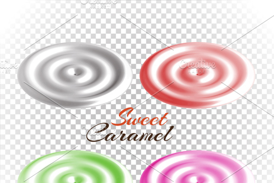 Sweet Caramels Set Design Flat