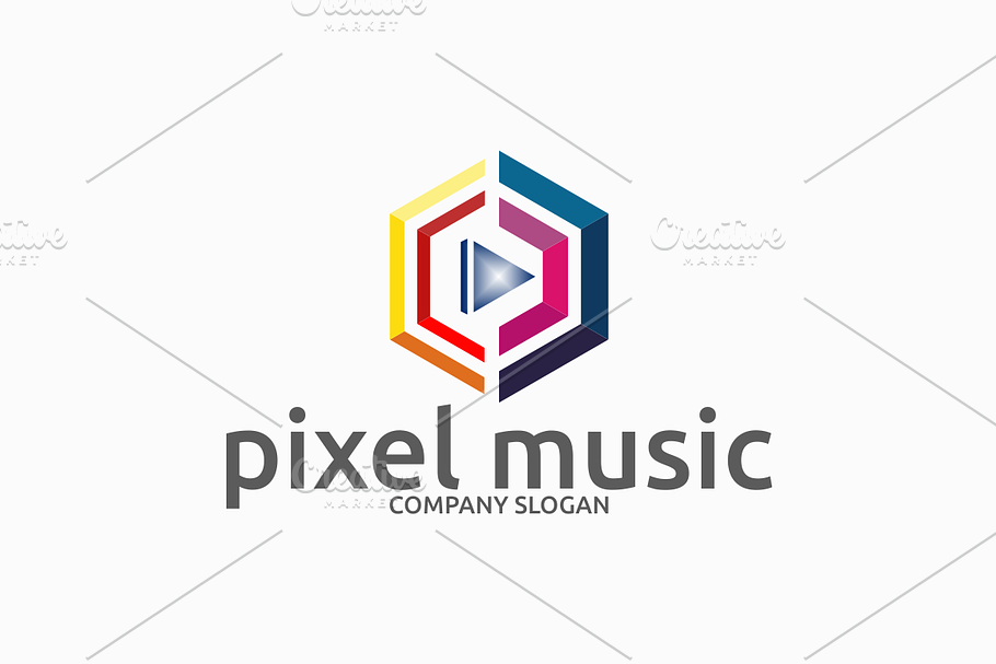 Pixel Music Logo in Logo Templates - product preview 8