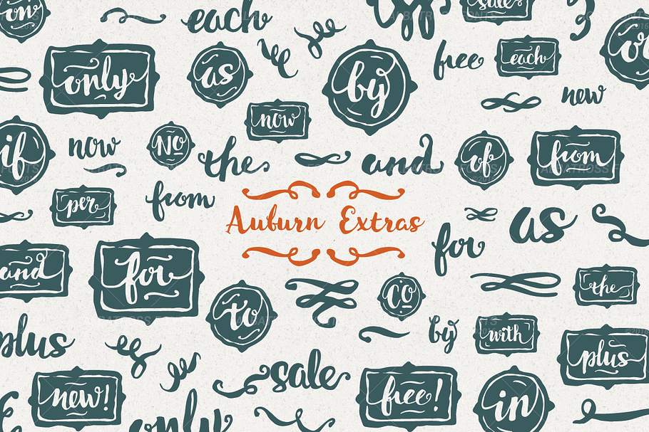 Auburn Extras Font + Vector
