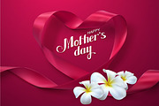 Happy Mothers Day. Ribbon Heart 