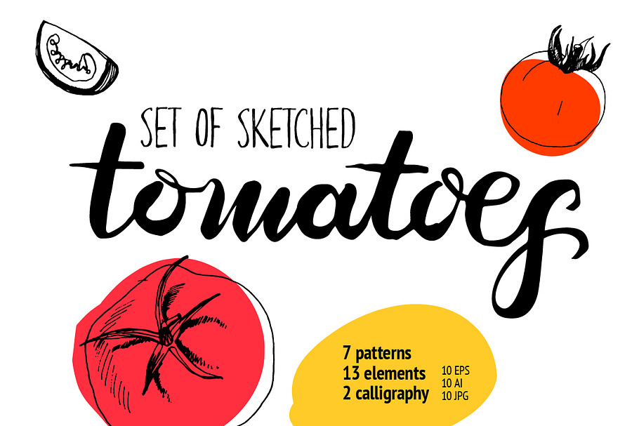 Sketched tomatoes in Illustrations - product preview 8