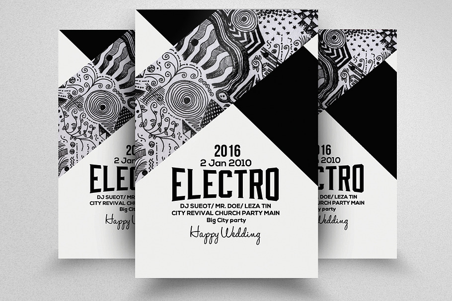 Electro Party Flyer Template in Templates - product preview 8