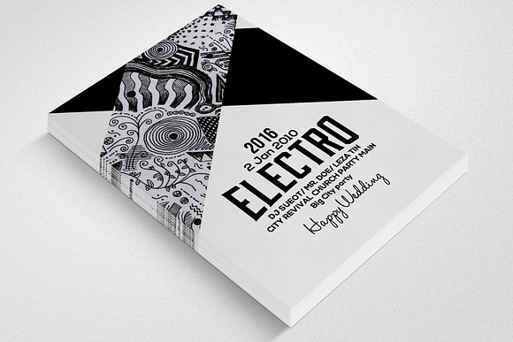 Electro Party Flyer Template in Templates - product preview 1
