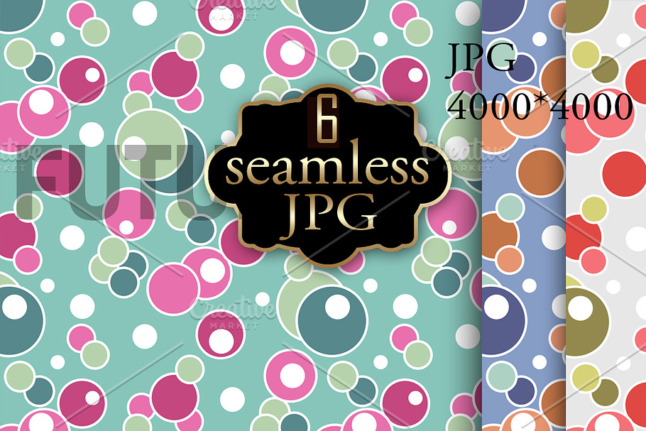 Seamless patterns with polka dots  in Patterns - product preview 8