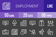 50 Employment Line Inverted Icons