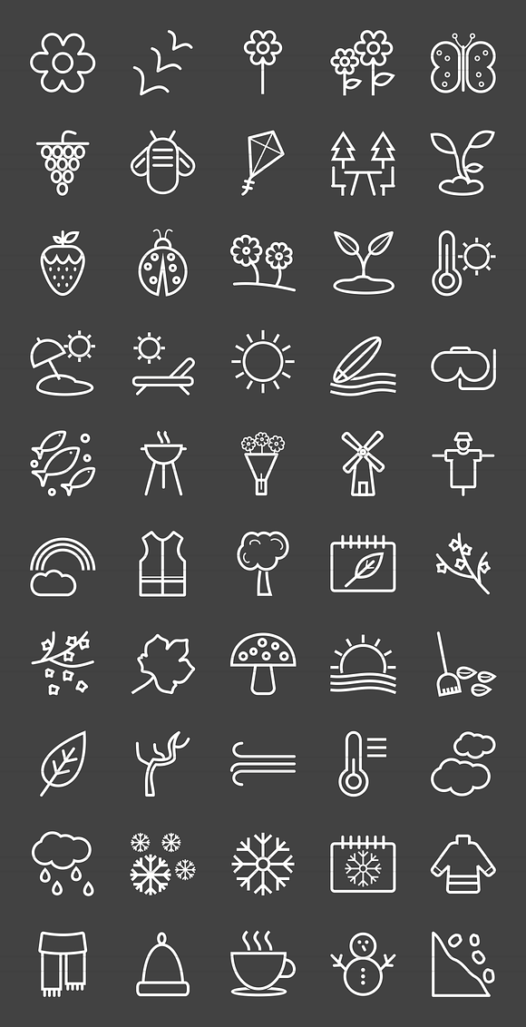 50 Seasons Line Inverted Icons in Icons - product preview 1