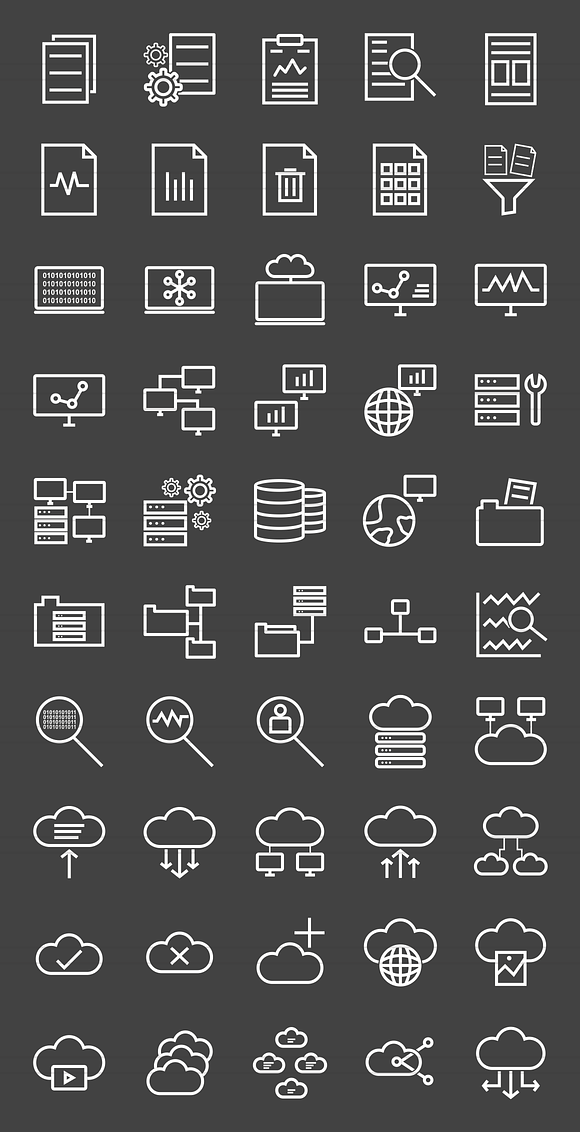 50 Data Sharing Line Inverted Icons in Icons - product preview 1