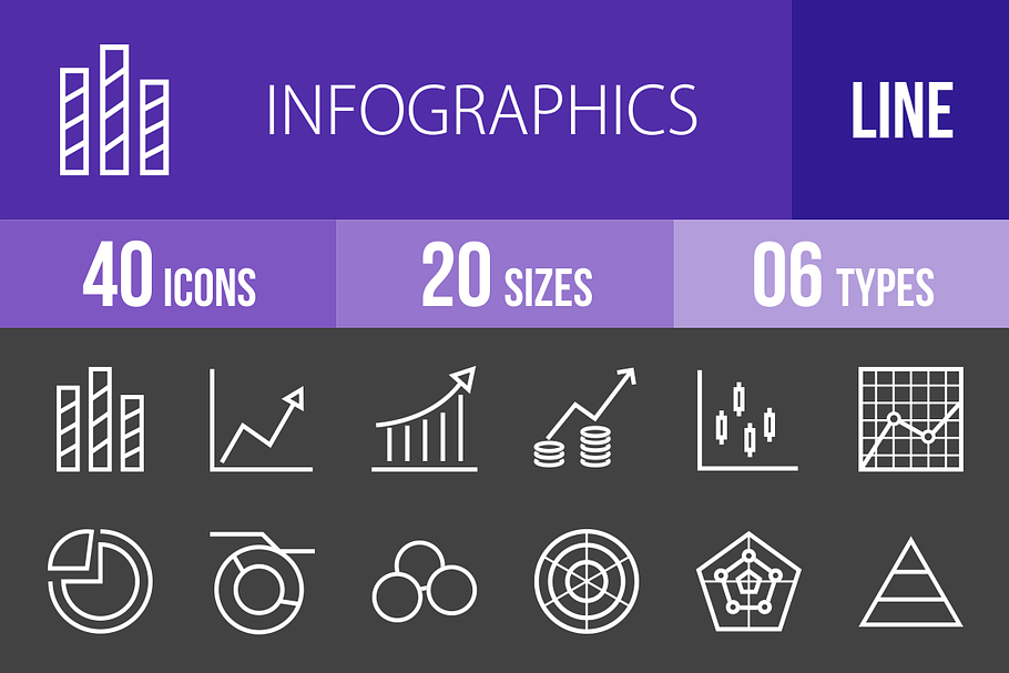 40 Infographics Line Inverted Icons in Graphics - product preview 8