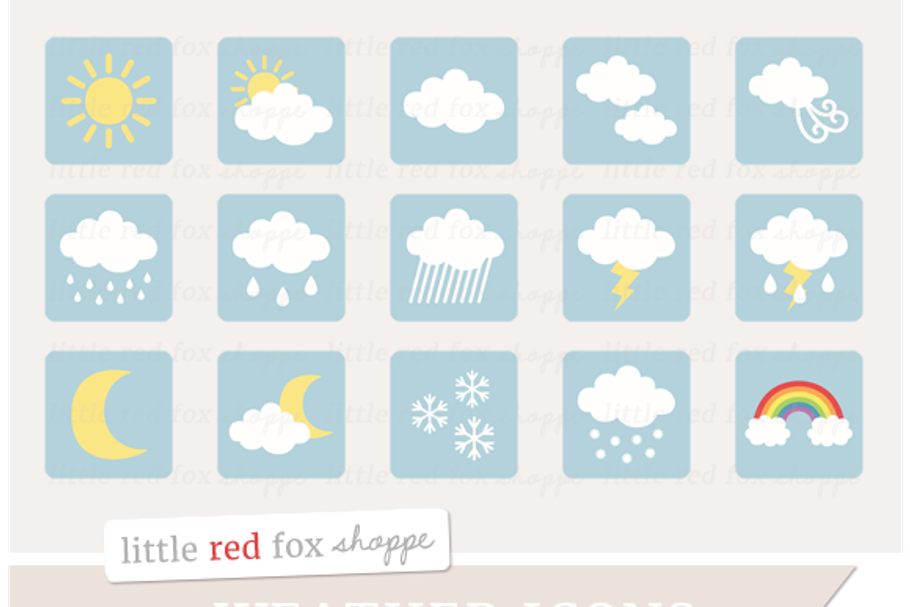 Weather Icon Clipart in Illustrations - product preview 8