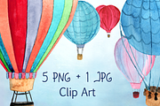 5 Hot Air Balloon PNG+JPEG