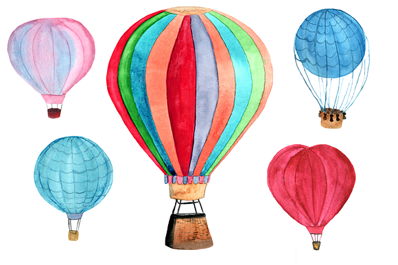 5 Hot Air Balloon PNG+JPEG in Objects - product preview 1