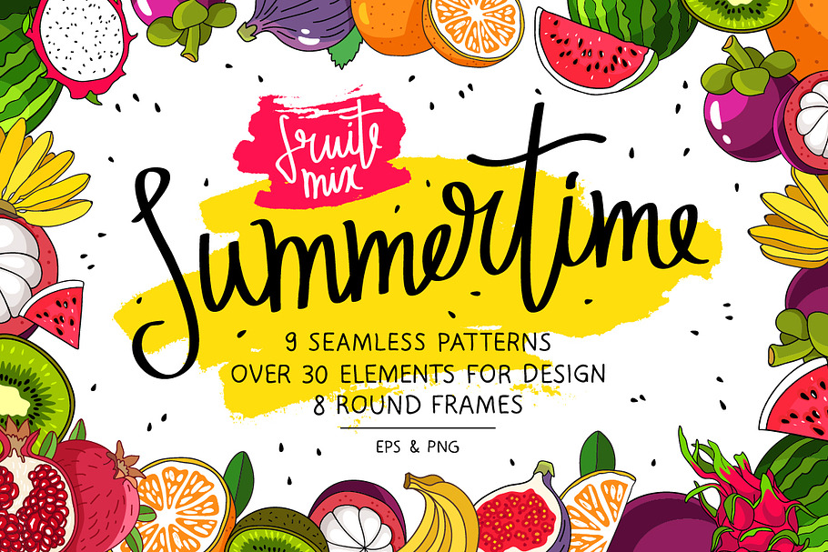 Summertime. Fruit Mix in Illustrations - product preview 8