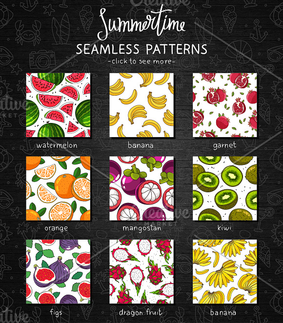 Summertime. Fruit Mix in Illustrations - product preview 1