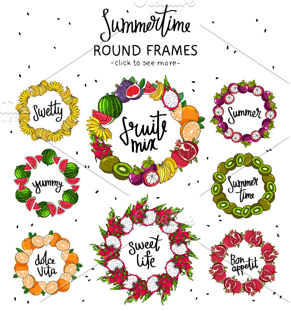 Summertime. Fruit Mix in Illustrations - product preview 3