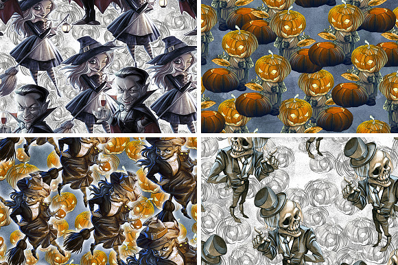 12 Seamless Halloween Backs in Illustrations - product preview 3