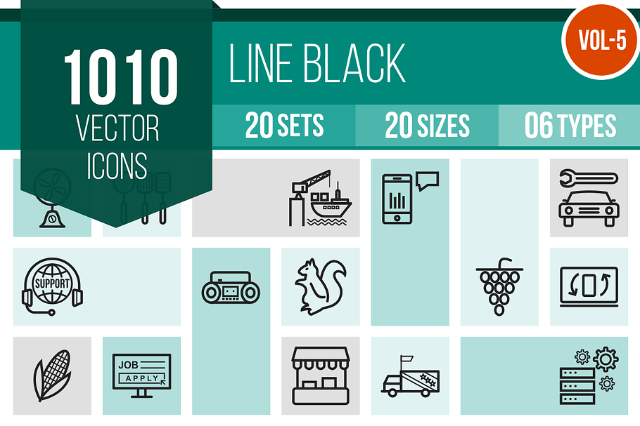 1010 Line Icons in Graphics - product preview 8