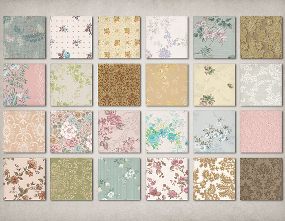 Vintage Floral Wallpaper Textures in Textures - product preview 1