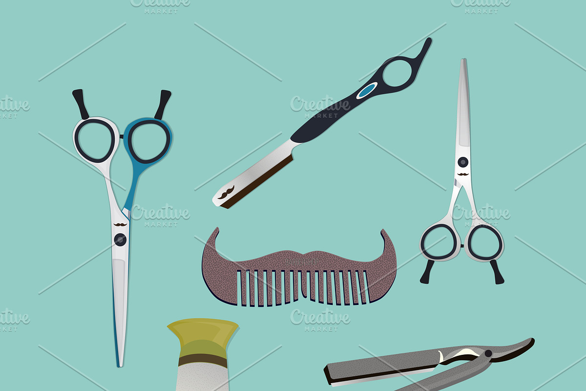 Hairdressing tools. Barbershop in Objects - product preview 8