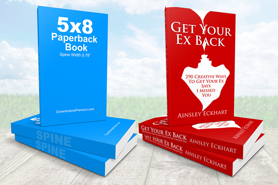 5 x 8 Paperback Book Stack Mockup in Print Mockups - product preview 8