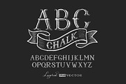 Vector chalk typefaces collection