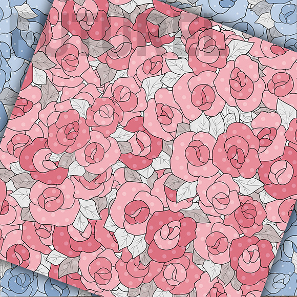 Floral background in retro style in Patterns - product preview 3