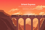 Travel by train. Web banners
