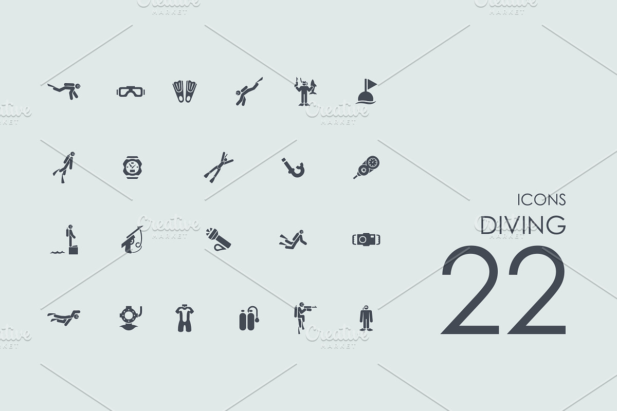 22 Diving icons in Graphics - product preview 8