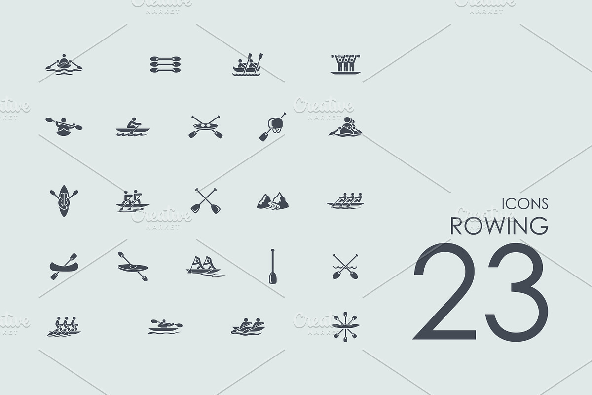 23 Rowing icons in Graphics - product preview 8