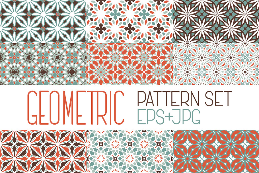 9 geometric patterns set in Patterns - product preview 8