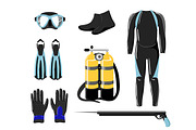 Diving collection. Sport underwater
