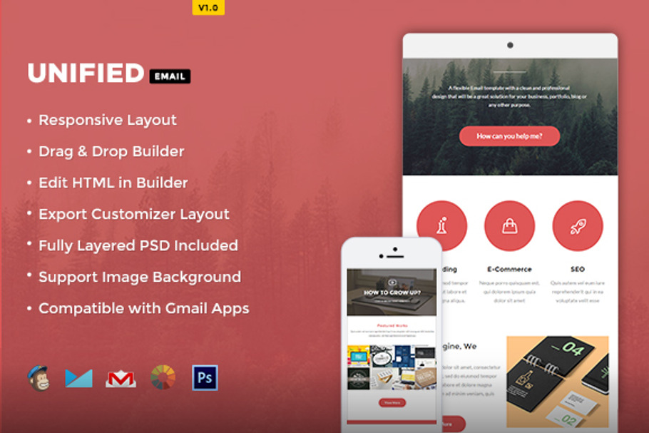 Unified- Business E-Newsletter in Mailchimp Templates - product preview 8