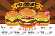 Fast food menu template.