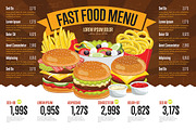 Fast food menu template.