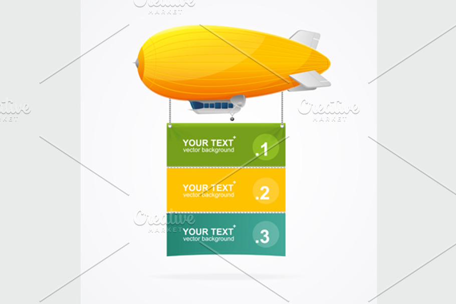 Dirigible Menu Concept. Vector in Illustrations - product preview 8