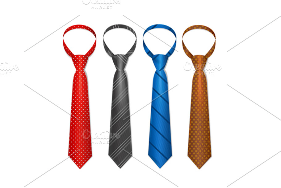 Tie Set. Vector in Objects - product preview 8