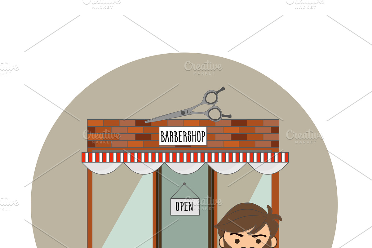 Barbershop and Chibi master in Illustrations - product preview 8