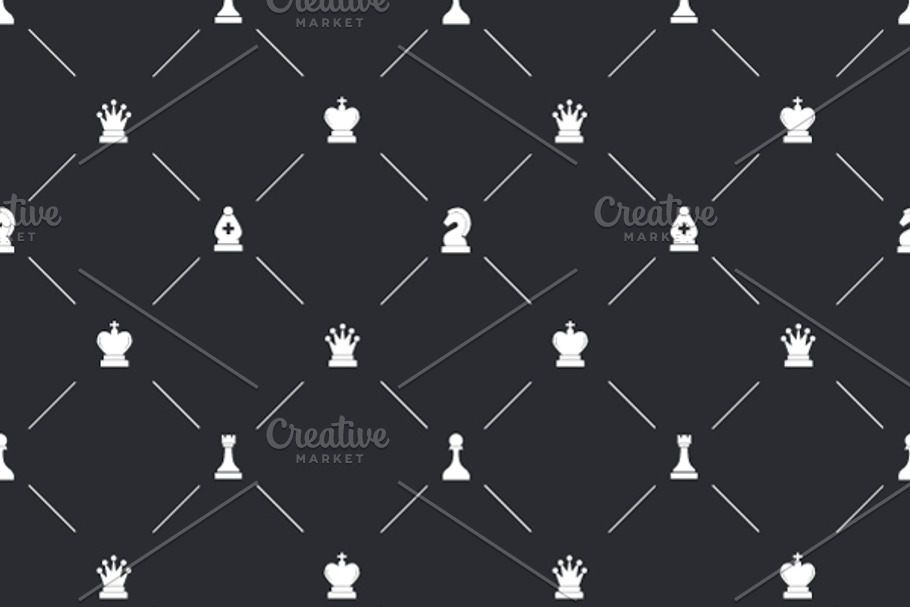 Endpaper pattern with chess icons in Patterns - product preview 8