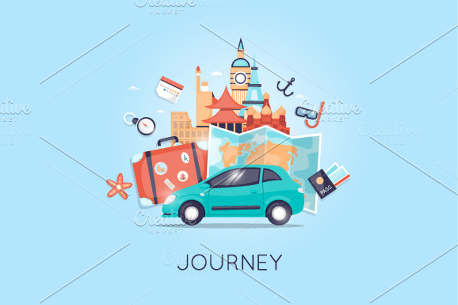 Tourism and vacation theme. in Illustrations - product preview 8