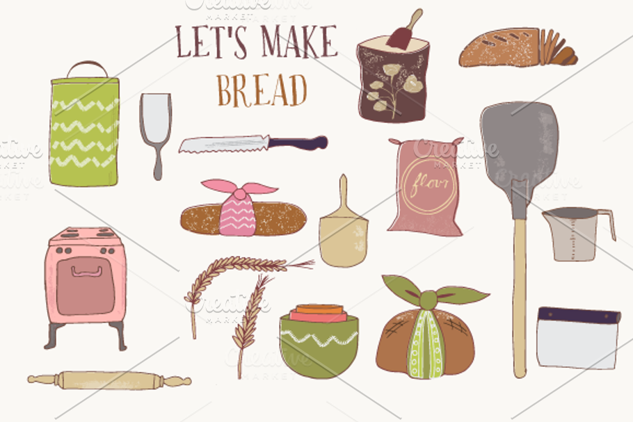 Bread and baking clip art in Illustrations - product preview 8