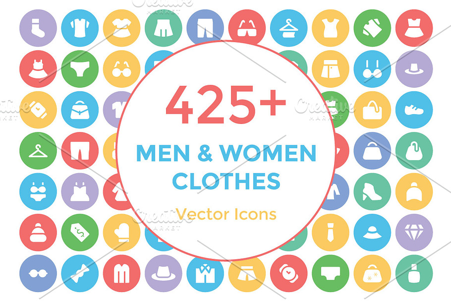 425+ Men and Women Clothes Icons