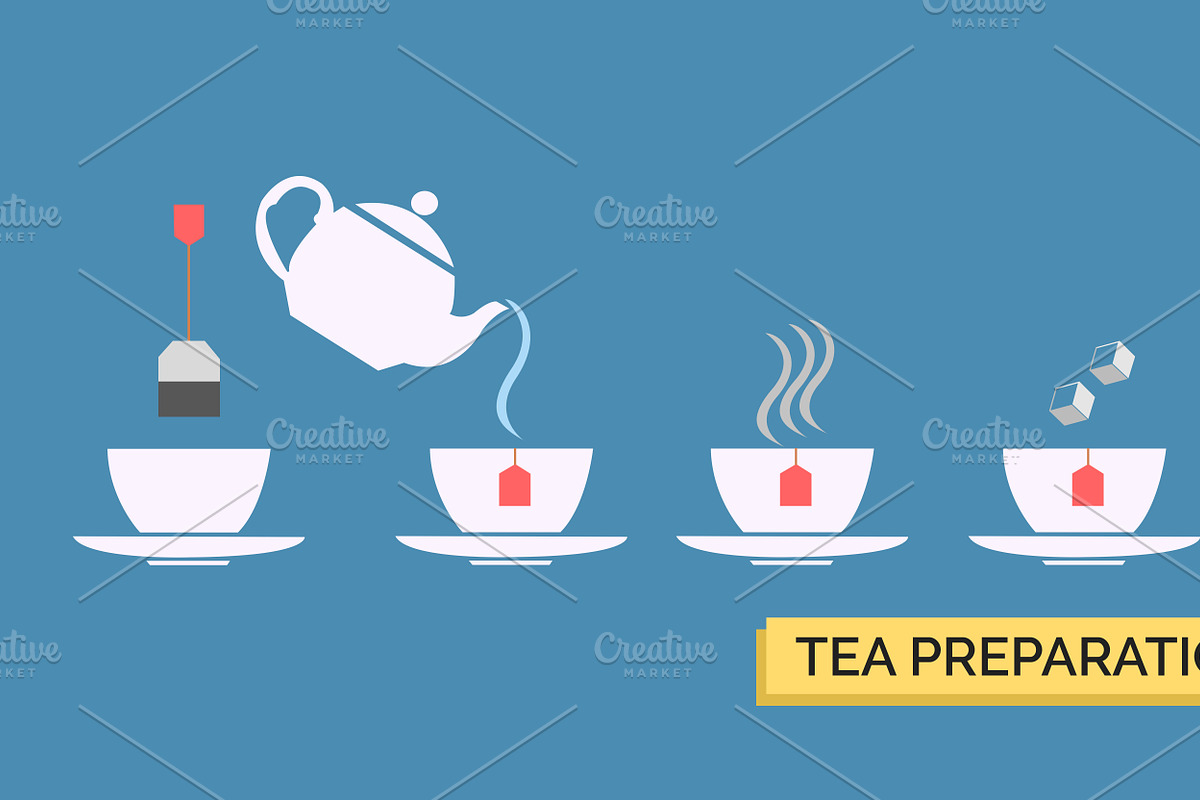 Tea Preparation Vector  in Illustrations - product preview 8