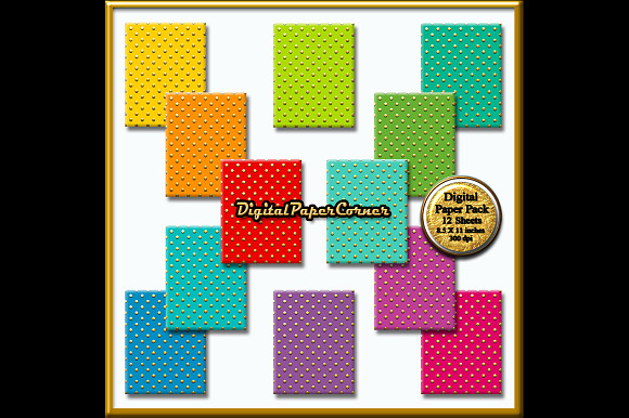 Gold Polka Dots 3D Digital Paper in Patterns - product preview 1