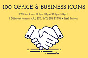 100 Office & Business Line Icons