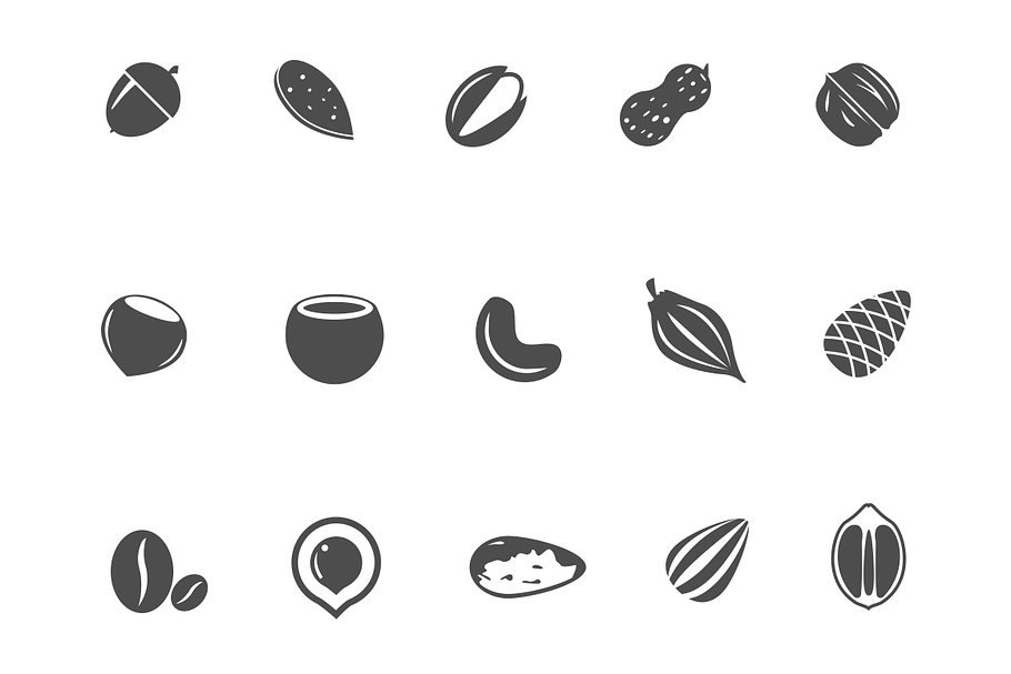 15 Nut and Seed Icons in Graphics - product preview 8