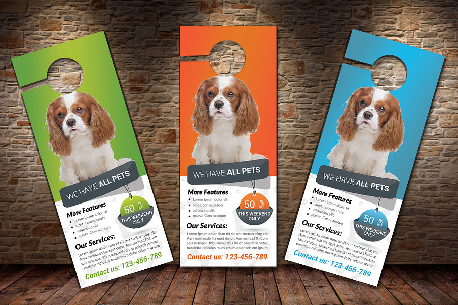 Pet Shop Business Door Hanger in Stationery Templates - product preview 8